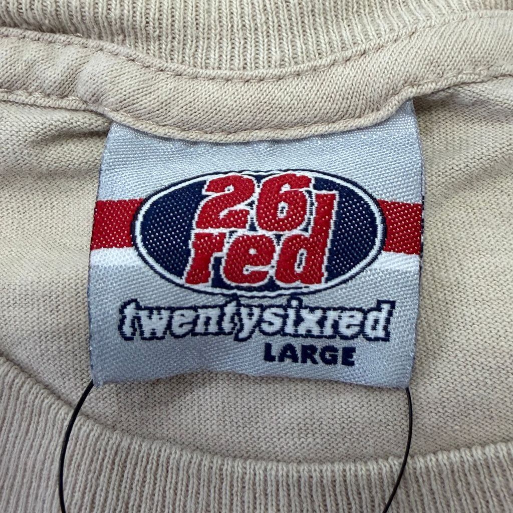 90's 26red 両面プリントTシャツ Made in USA シングルステッチ Print