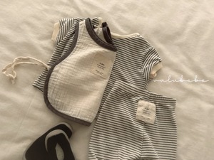 【valu bebe】コットンガーゼナチュラルビブ アイボリー FREE 240534