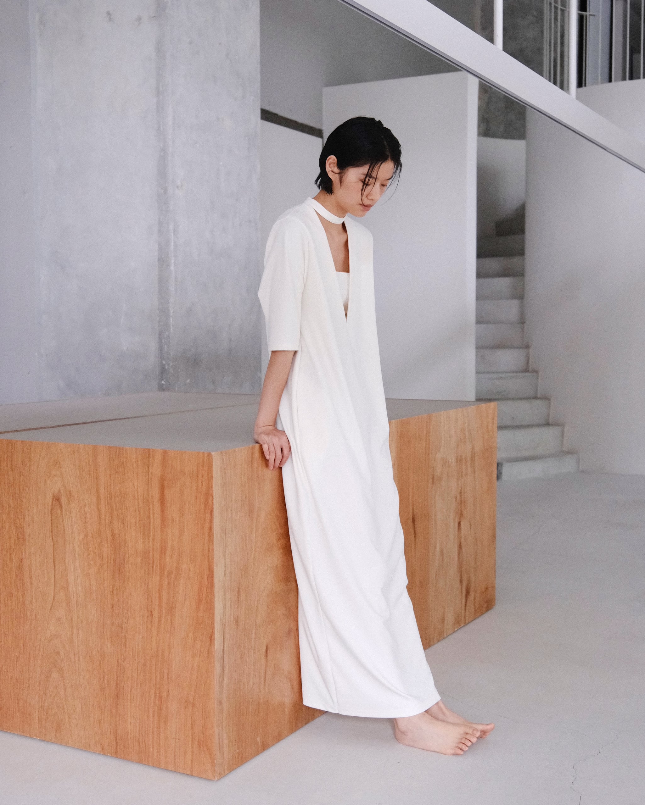 bowtie V-neck one-piece -made in japan- | aéré