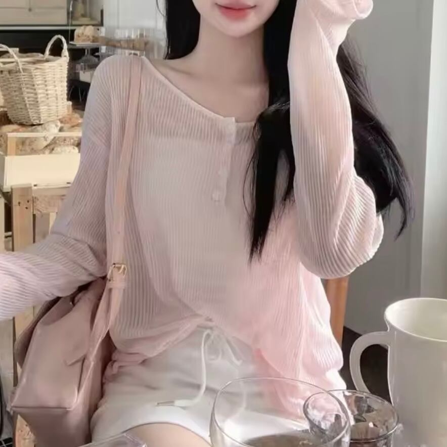 sheer round neck long t-shirt