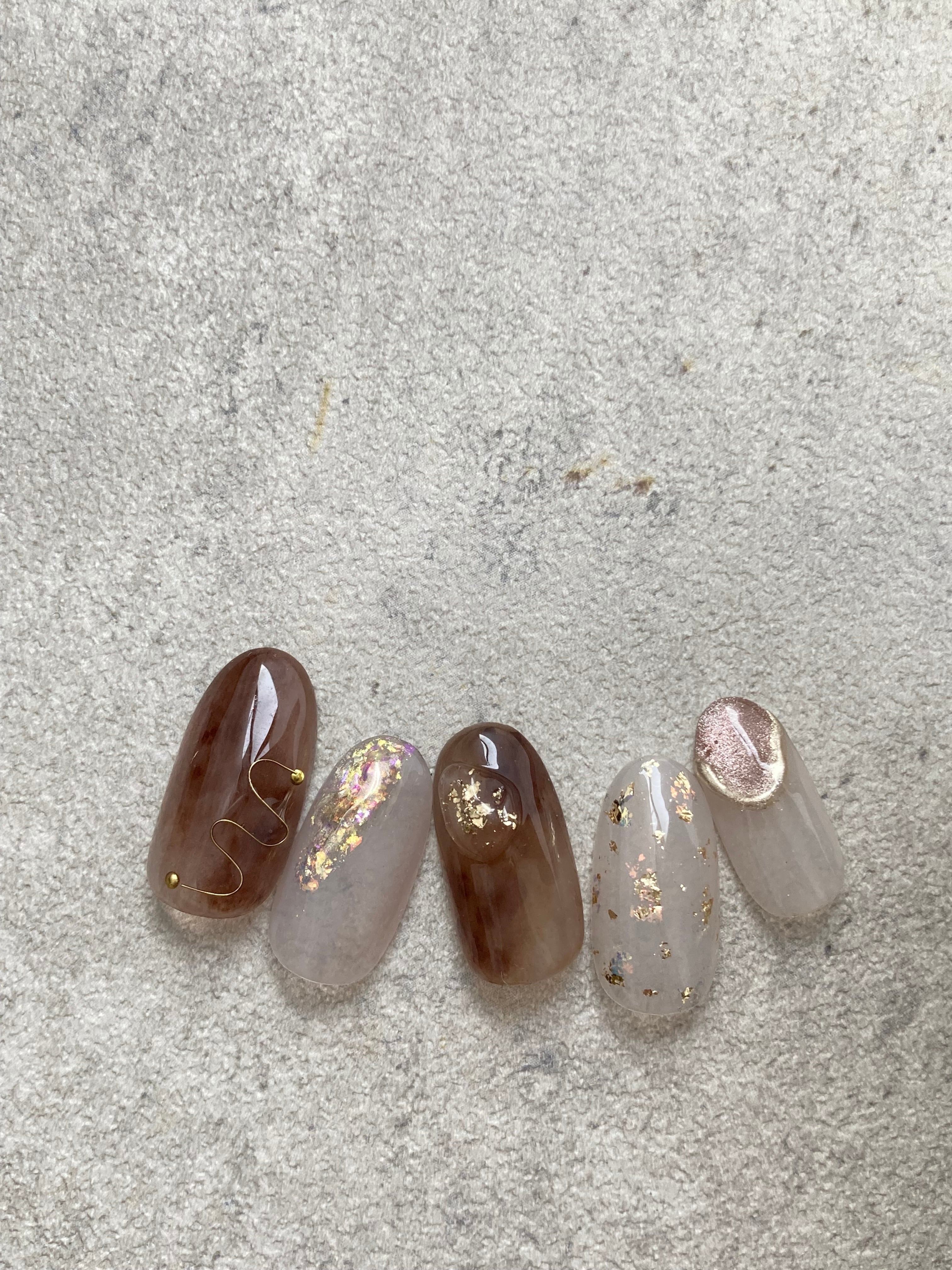 ブラウンニュアンスネイル | nail_shopLea♡