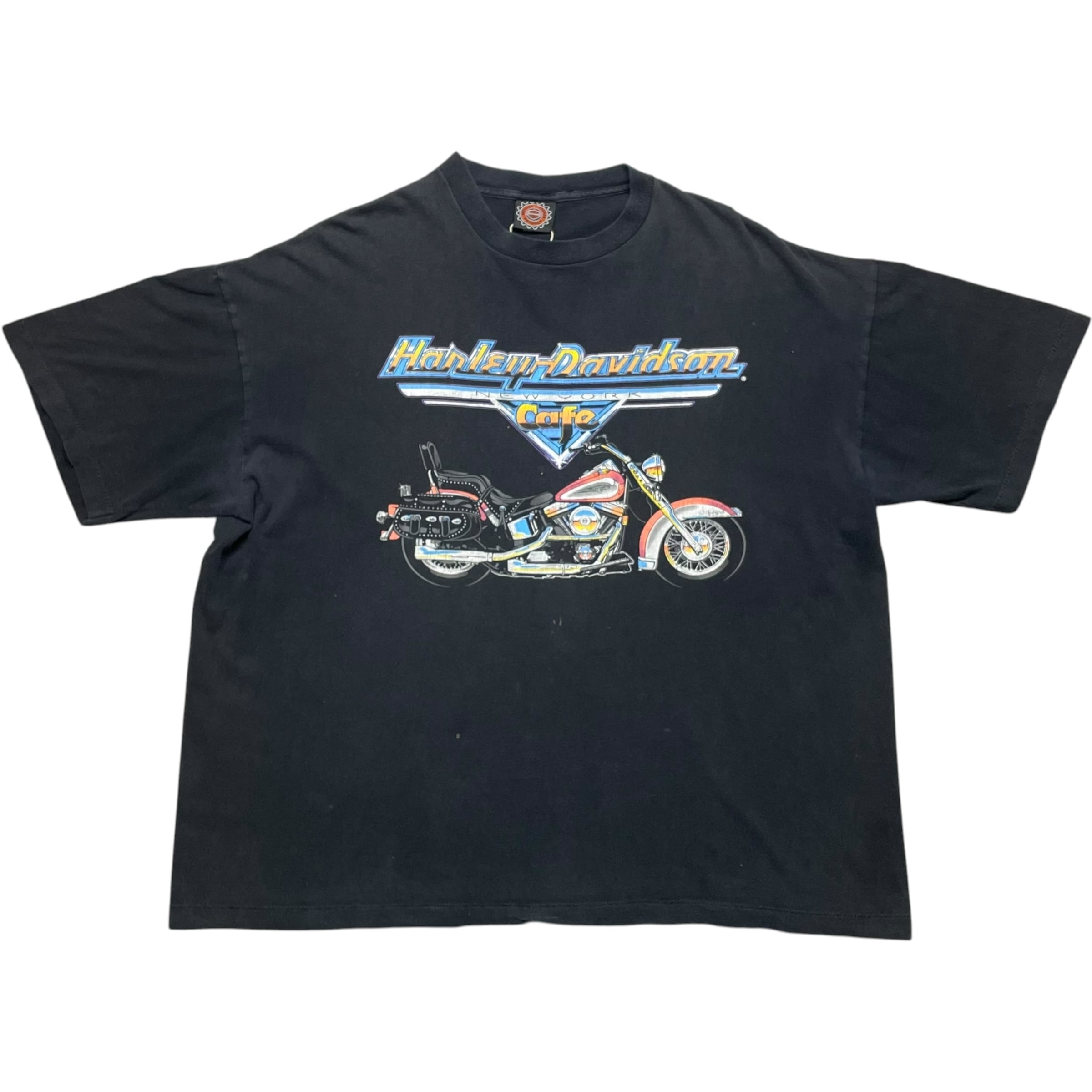 《XXL》Harley-Davidson ハーレーダビッドソン Tシャツ プリント シングルステッチ ブラック USA製 90年代 vintage no.10252