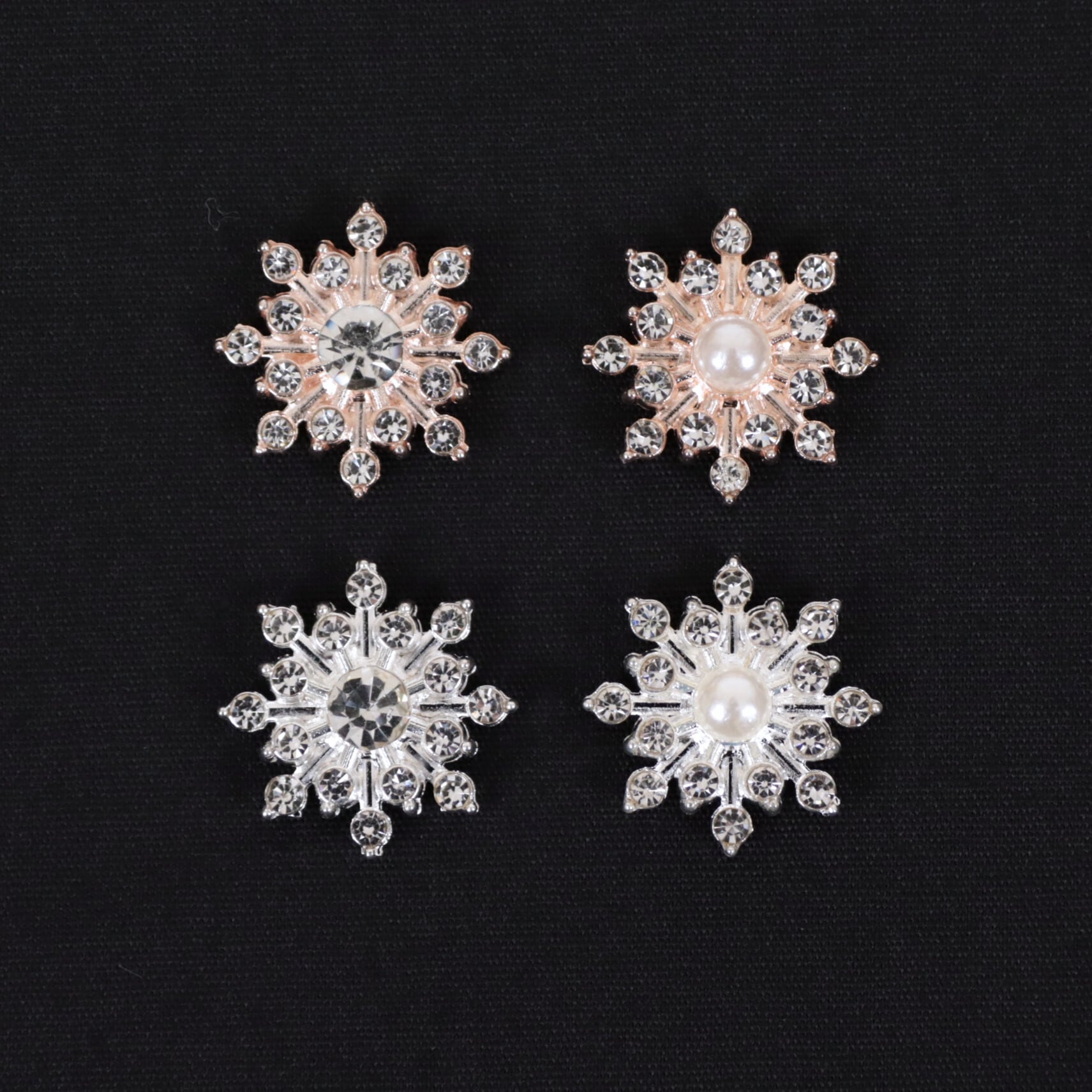 雪の結晶 パーツ 金属 ビジュー イミテーション パール 02000088