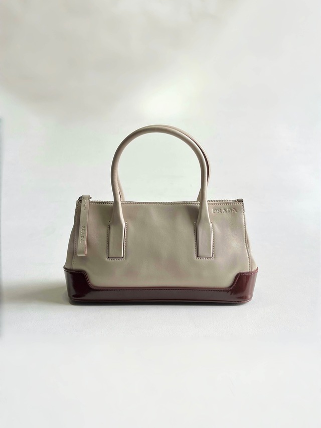 PRADA SS2000 Leather Hand Bag | GREY