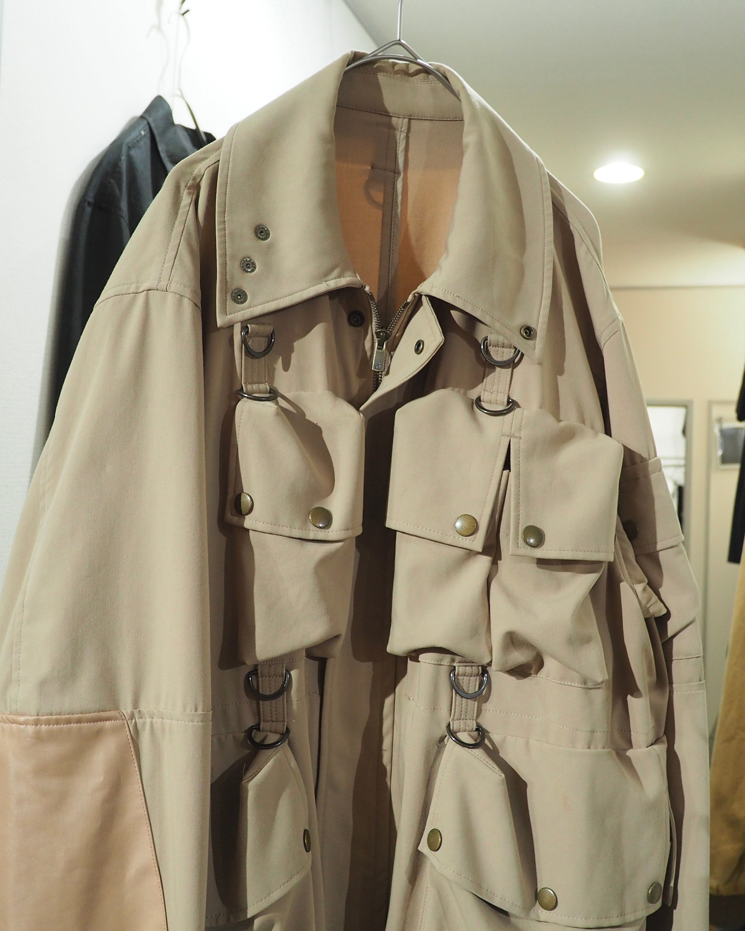 ” Iroquois ” Multi Pockets × Fake leather Panel Custom Military Jacket