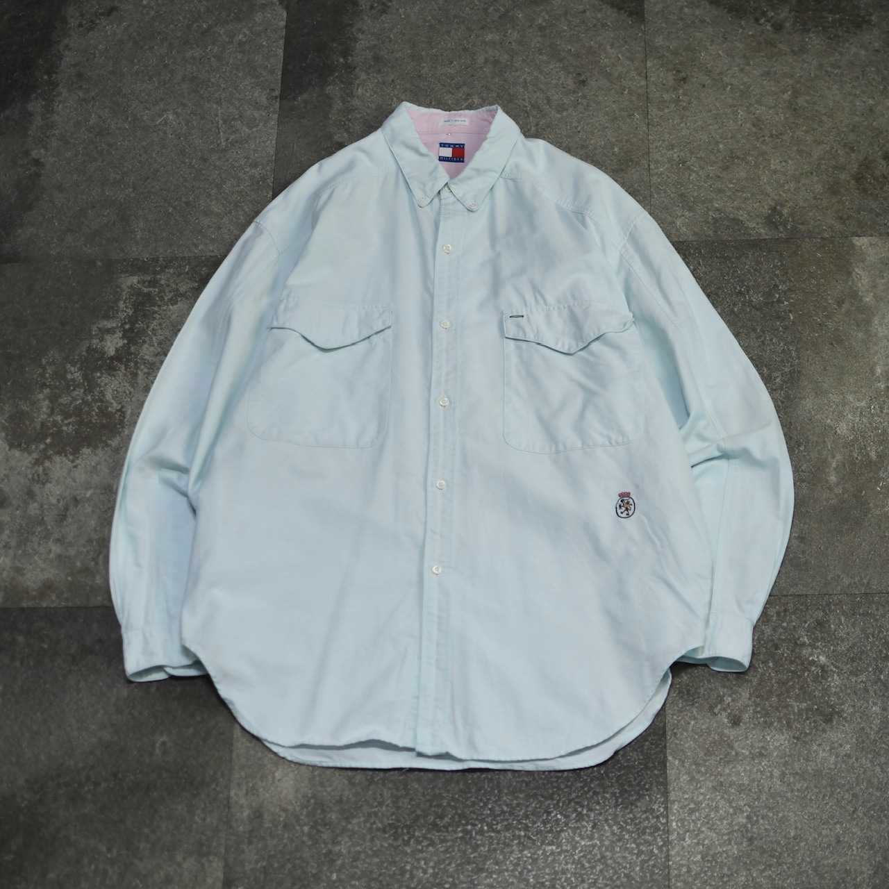 TOMMY HILFIGER 3点留め button down shirt light blue