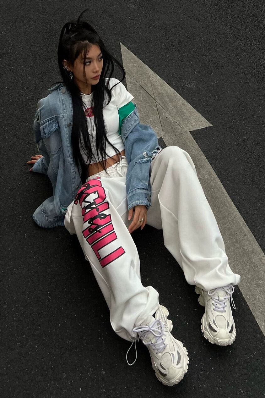 ハイウエストルーズカジュアルパンツワイドレッグスウェット ファッション女性無地ハイウエストルーズパンツオーバーサイズ