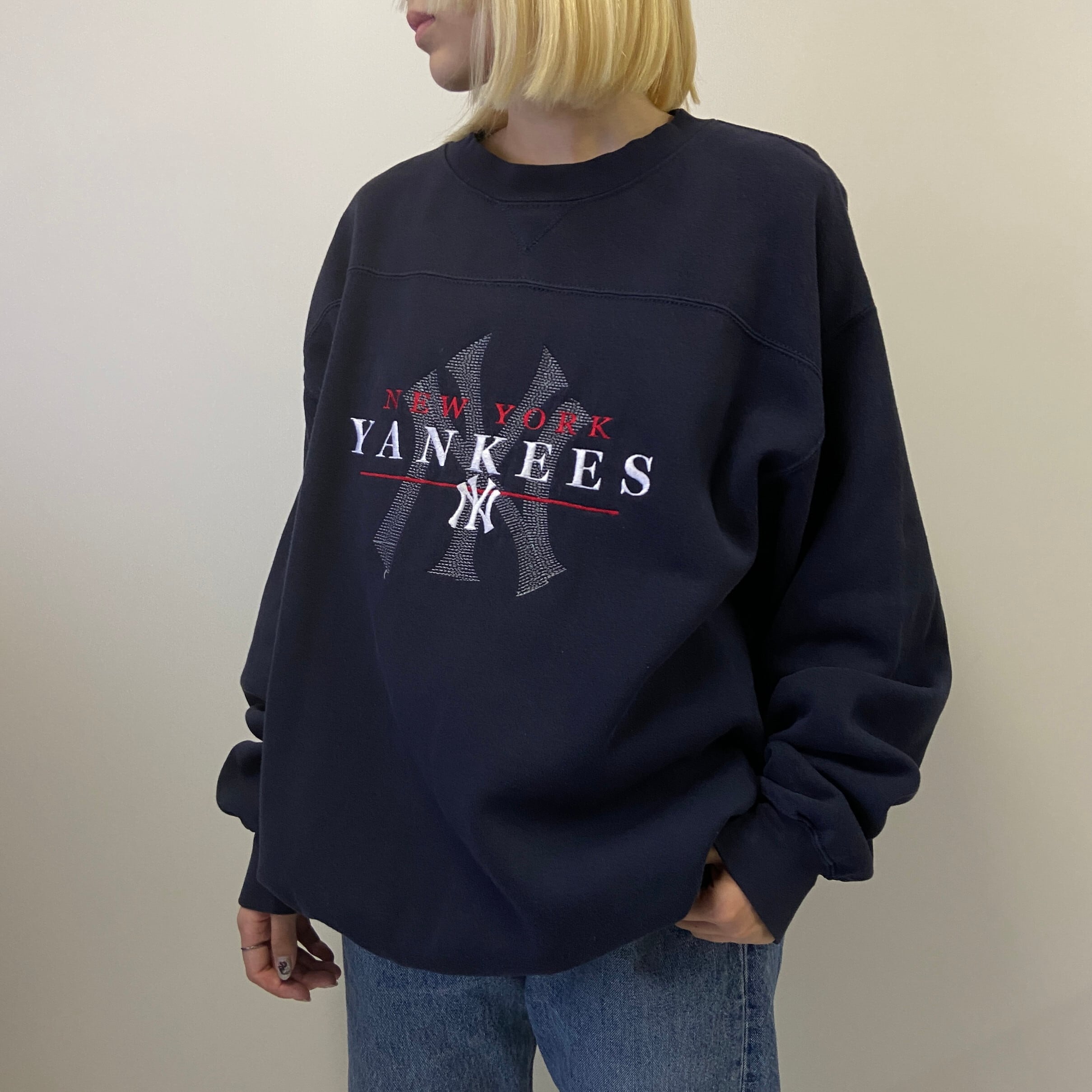 90年代 LEE SPORT リー ニューヨークヤンキース ロゴ 刺繍 スウェット 