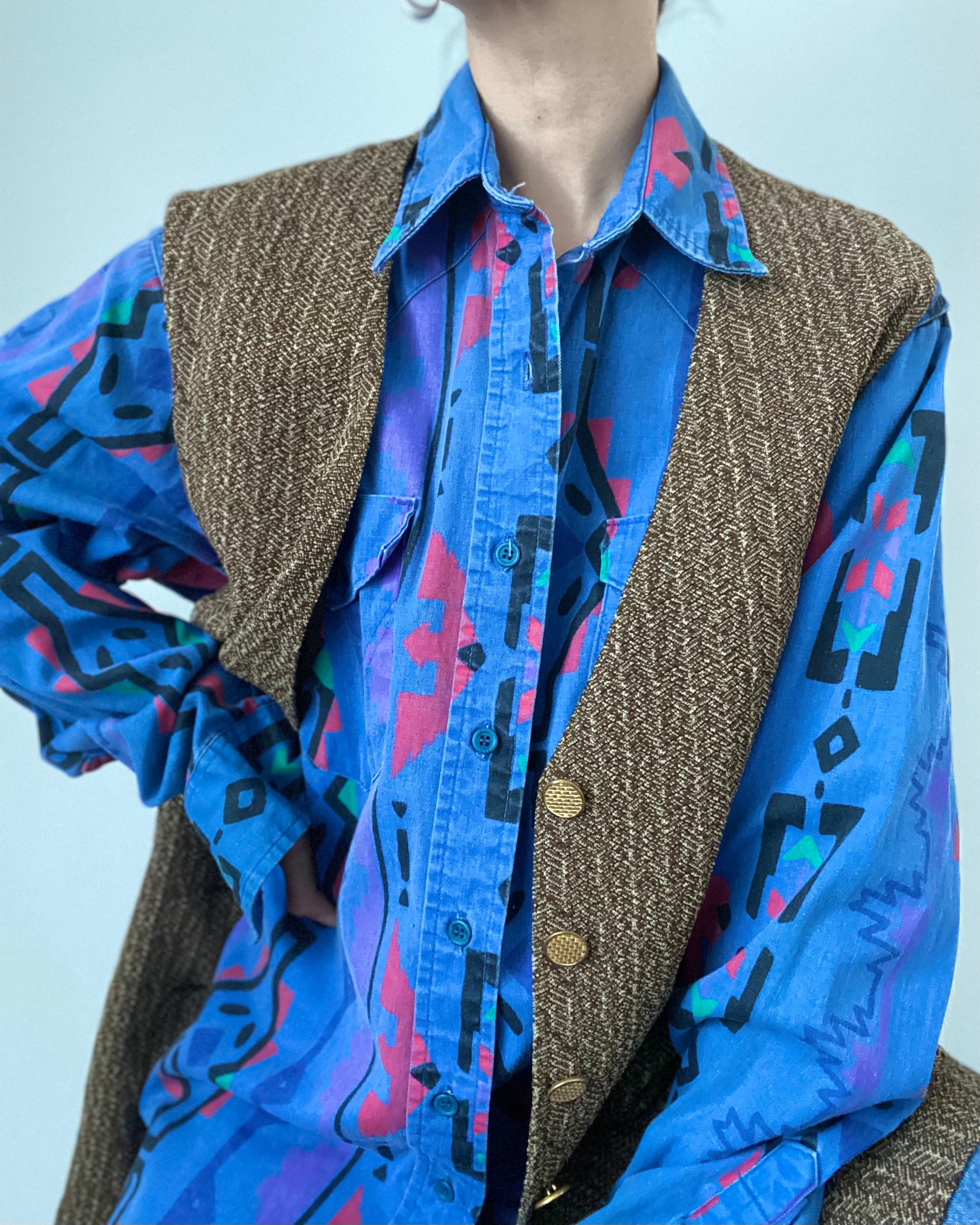 90年代　ラングラー　ウエスタンシャツ　デニムシャツ　青タグ　古着/ 90's Wrangler western shirts denim  shirts | 古着屋　PATH パス　 powered by BASE