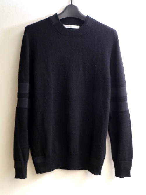 2016美品12万★GIVENCHY ジバンシィ ラインデザイン カシミヤ クルーネック ニット セーター 黒★ 着回しに大活躍の上質なカシミヤニット♪