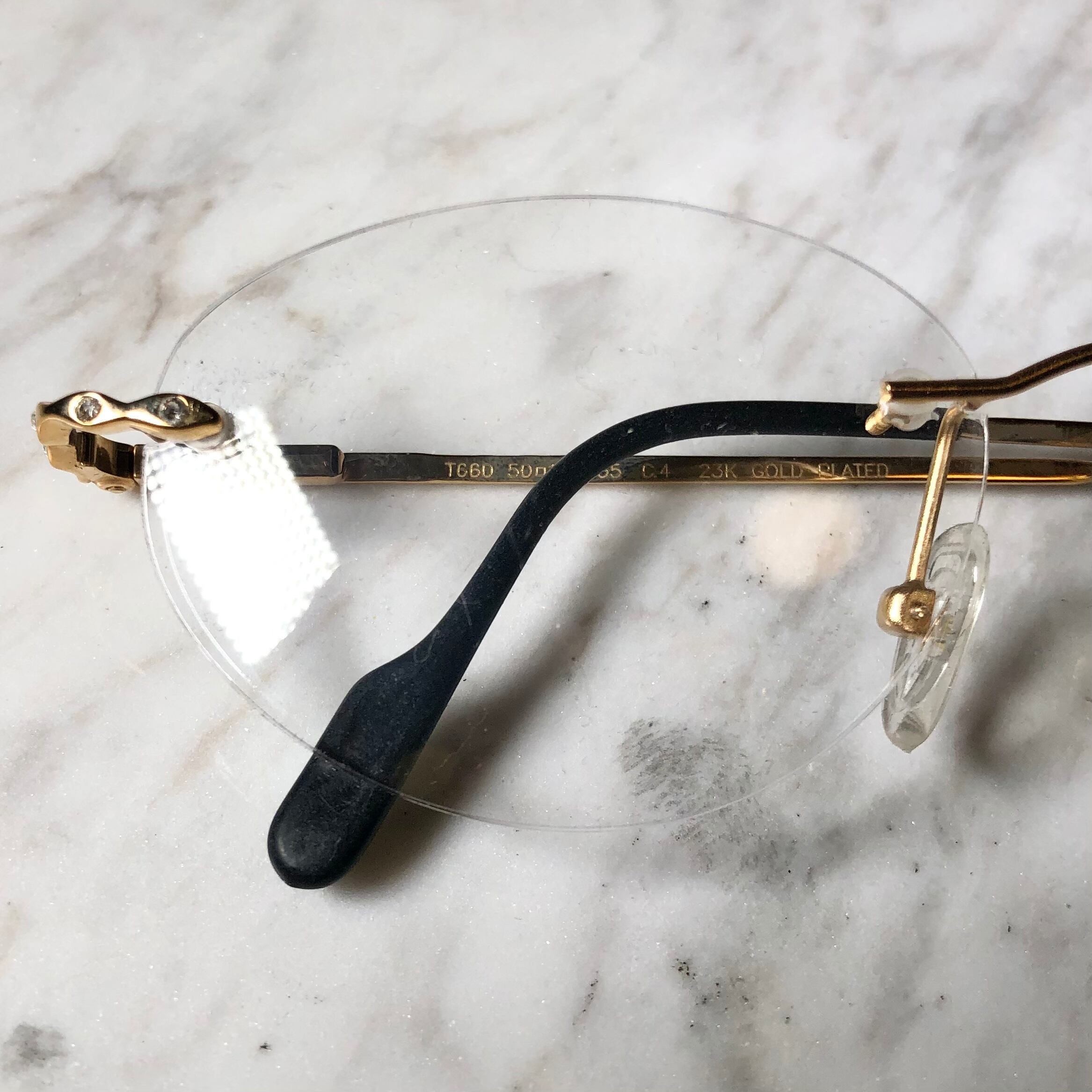 vintage TIFFANY LUNETTES 23k gold plated glasses 