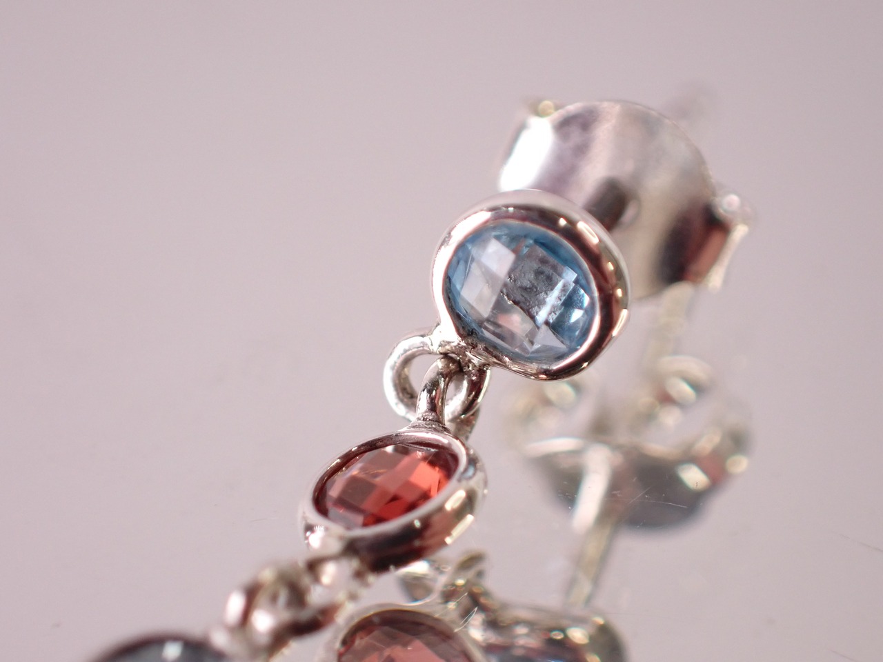 SV925 ガーネット・シトリン・トパーズピアス　[D2-138]