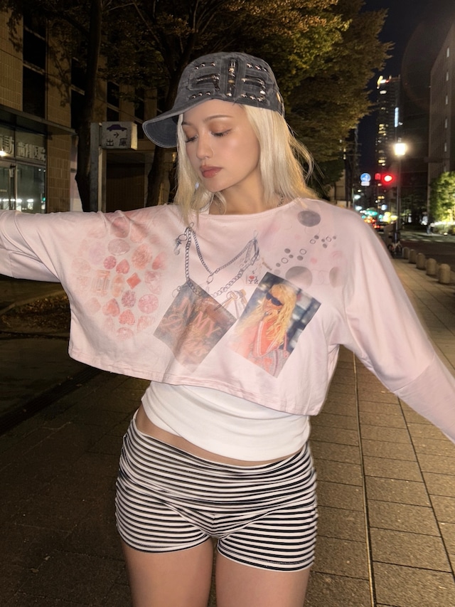 Printed Fancy Off Shoulder Tops      Y2K