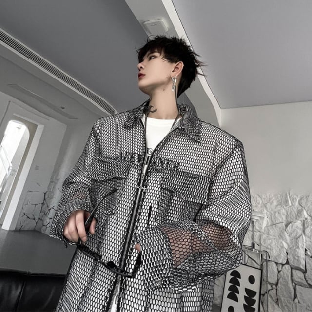 c*！様 RADIATE 新品　メッシュ　シアー　ダブルジップ　ブルゾン　カーデ RADIATE 新品 メッシュ シアー ダブルジップ ブルゾン カーディガン
