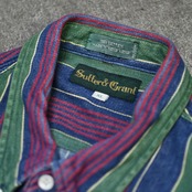 multi stripe denim button down shirt