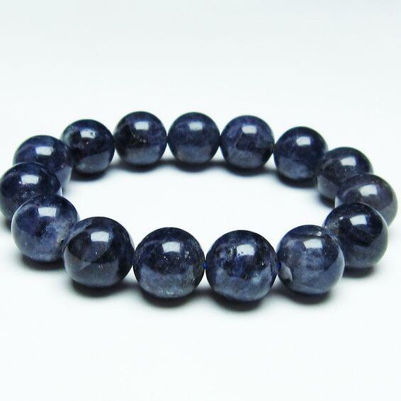 アイオライト ブレスレット 14mm 一点物 おまかせ便 111-27358