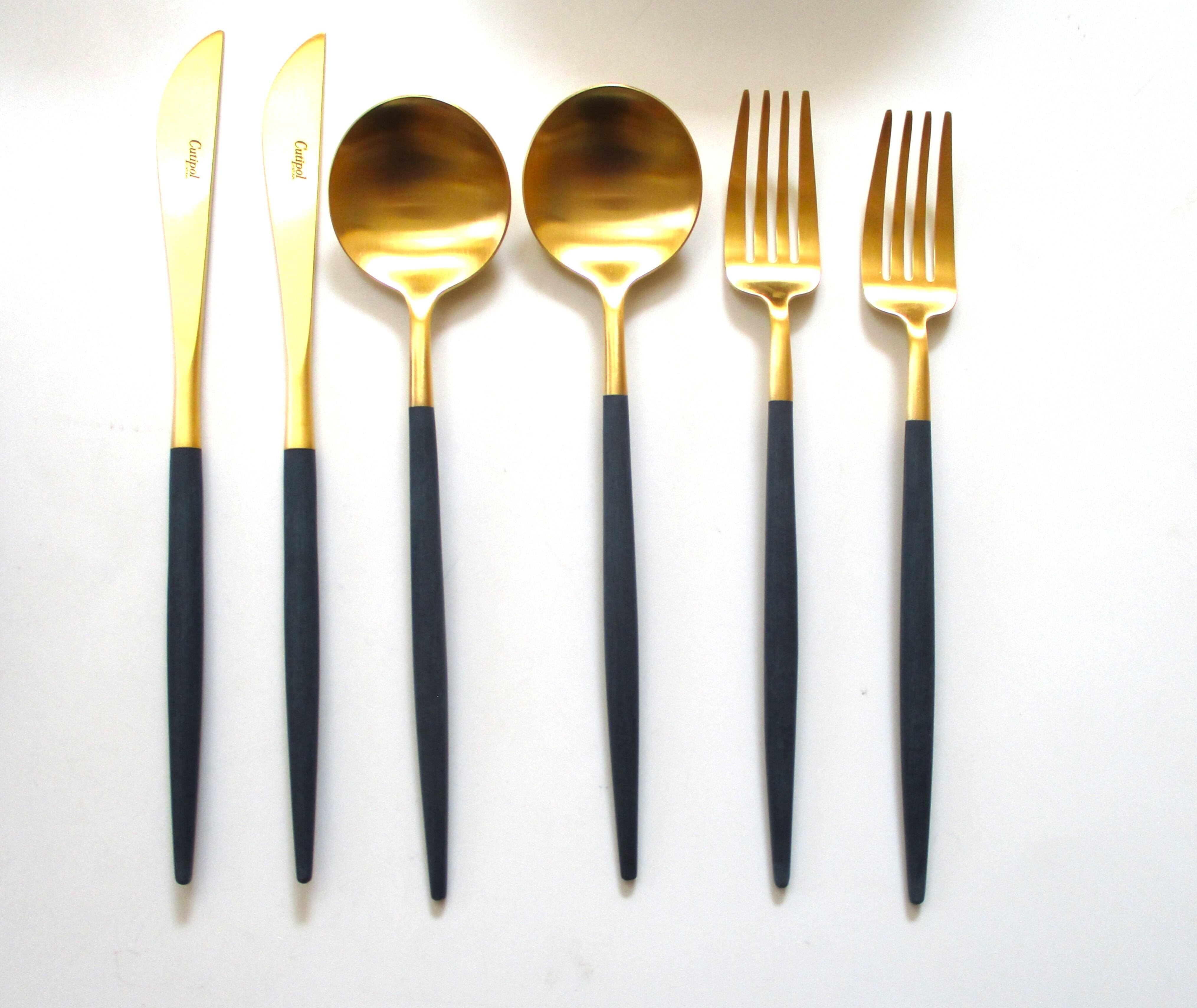 クチポールCutipol GOA ゴールド ブラック カトラリー6本セット