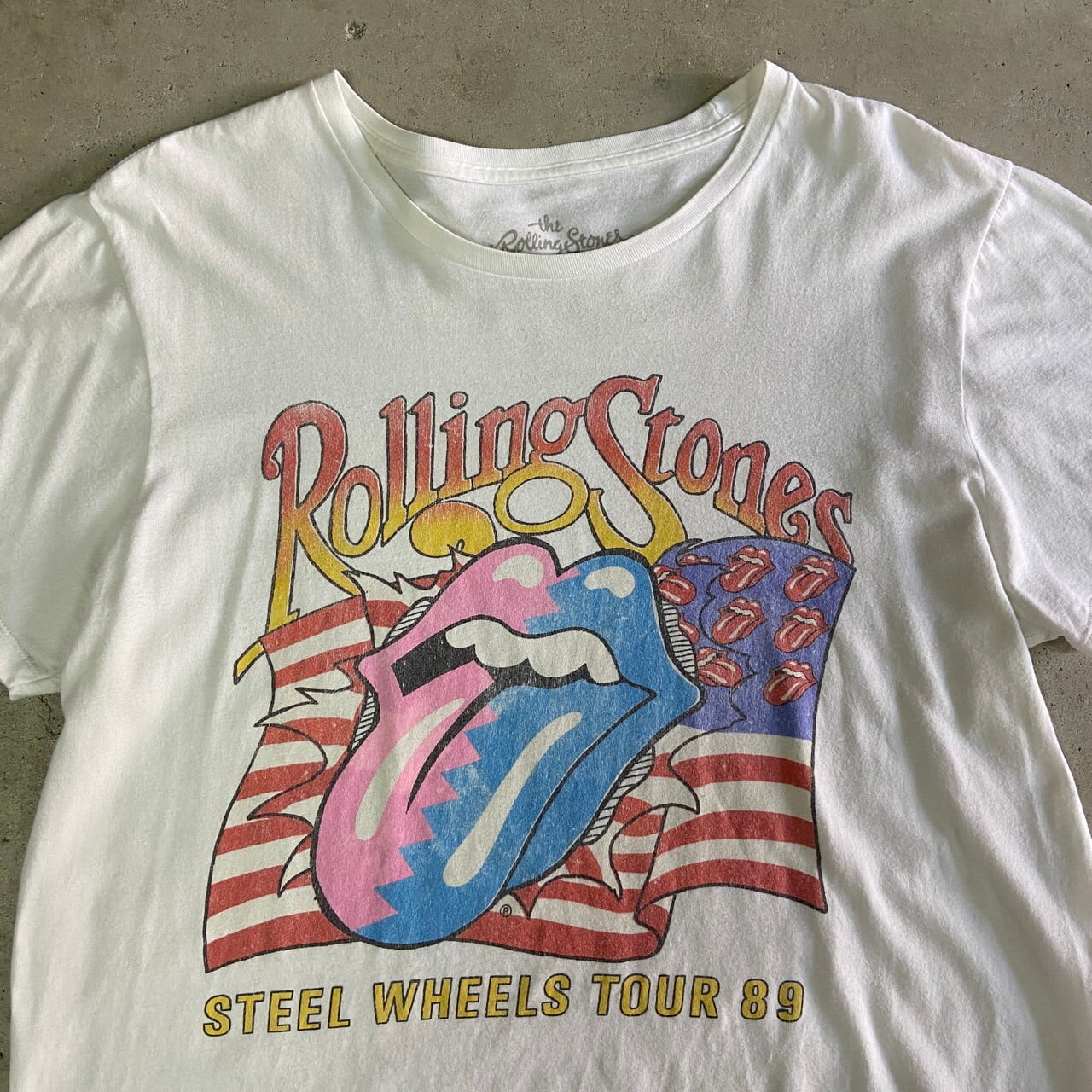 The Rolling Stones ローリングストーンズ ロゴプリント ツアー バンドTシャツ メンズXL 古着 リップタン  白色【Tシャツ】【AN20】 | cave 古着屋【公式】古着通販サイト powered by BASE