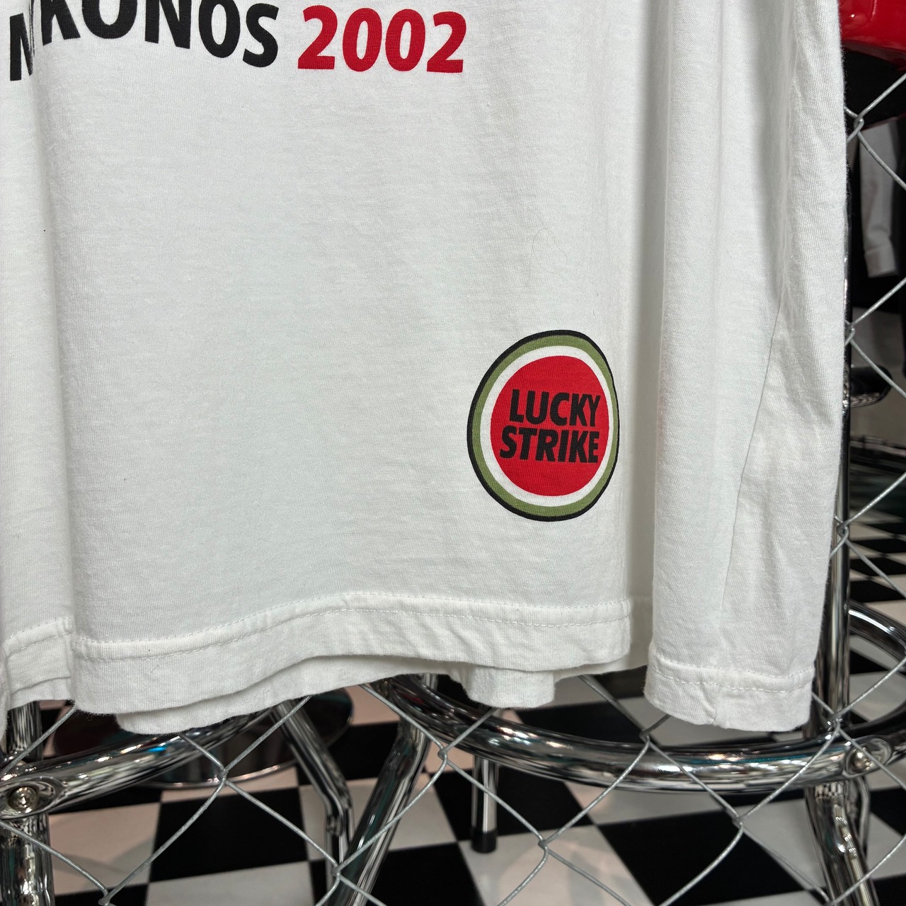 00s LUCKEY STRIKE タバコTシャツ　白　ラッキーストライク