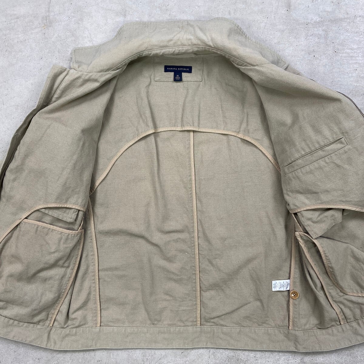 00年代 BANANA REPUBLIC バナナリパブリック リネン混 コットンジャケット メンズL相当 古着 00s VINTAGE ヴィンテージ バナリパ ライトベージュ 00年代 BANANA REPUBLIC バナナリパブリック リネン混 コットン
