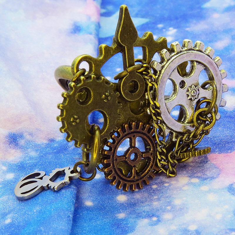 アンティーク調 スチームパンク リング ターコイズ スチームパンク