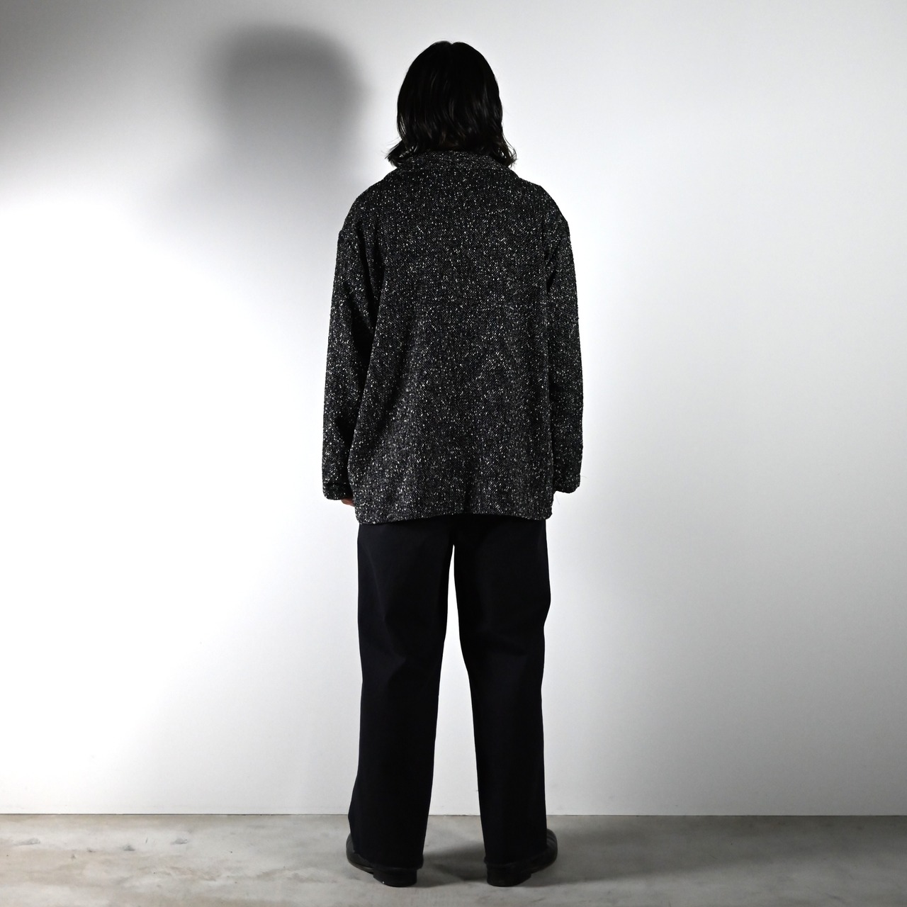 INTERIM(インテリム)TEXTURED DONEGAL BOUCLÉ DEADSTOCK HYPER BIG FLY FRONT SHIIRTS JACKET