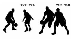 選べるデザイン バスケットボール マンツーマン Tシャツ sp21 バスケ部 スポーツ シルエットデザイン