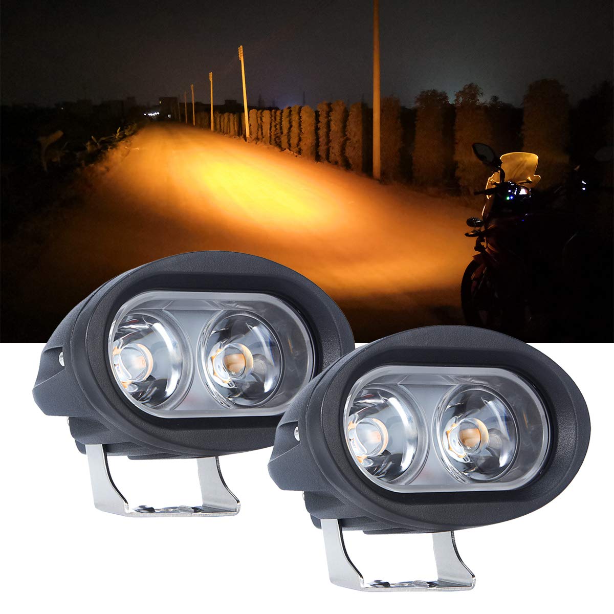 ledライト バイク フォグランプ イエロー 狭角 Samman 40w 12v24v creeチップ 各種作業車対応 一年保証