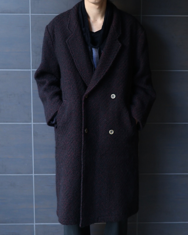 Wool double long coat
