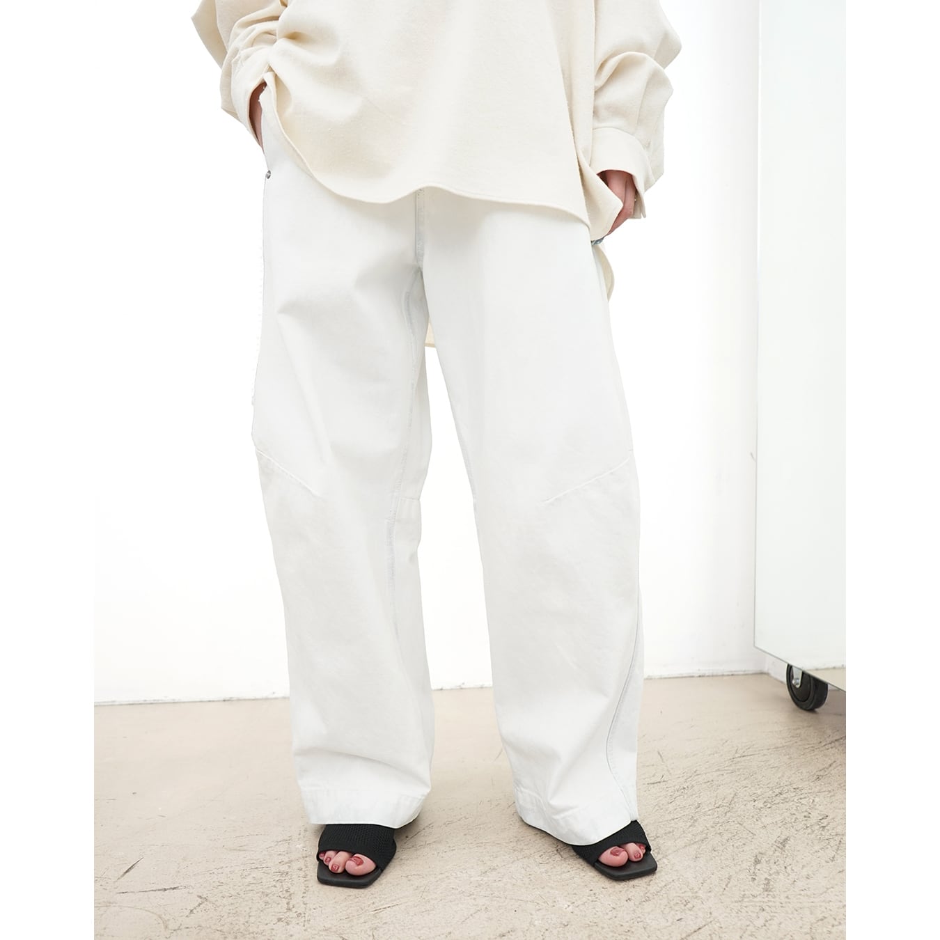 Nomàt] (ノマット) 25SS N-P-06 Curve Pants（Paint × Extreme bleach