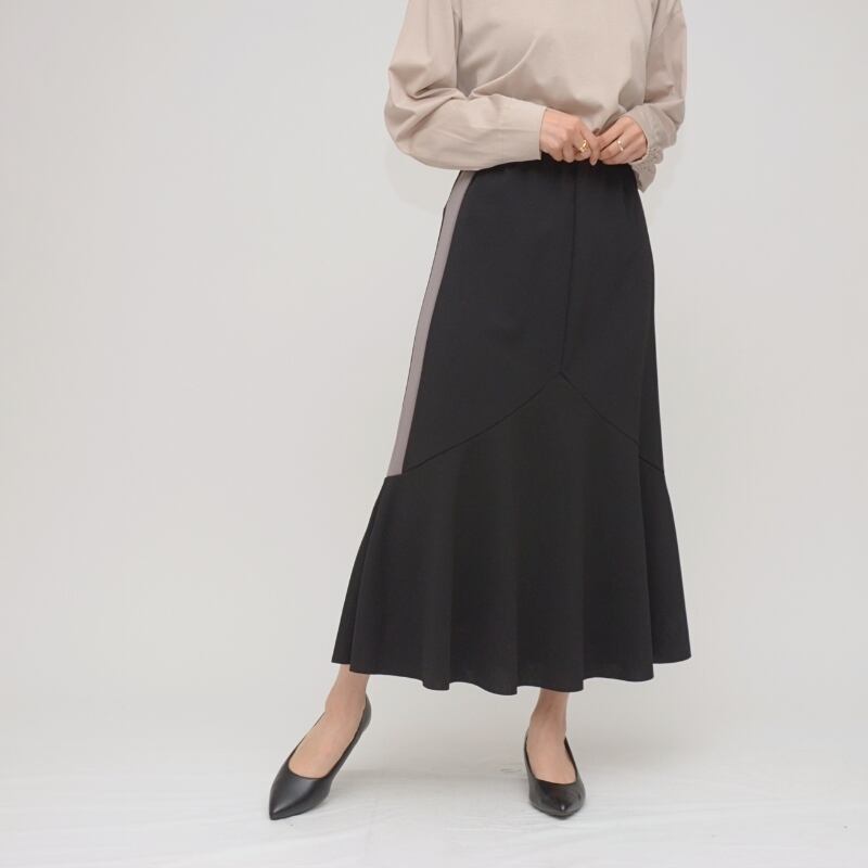 美脚と楽ちんを両立】配色ライン マーメイドスカート - LER-2572