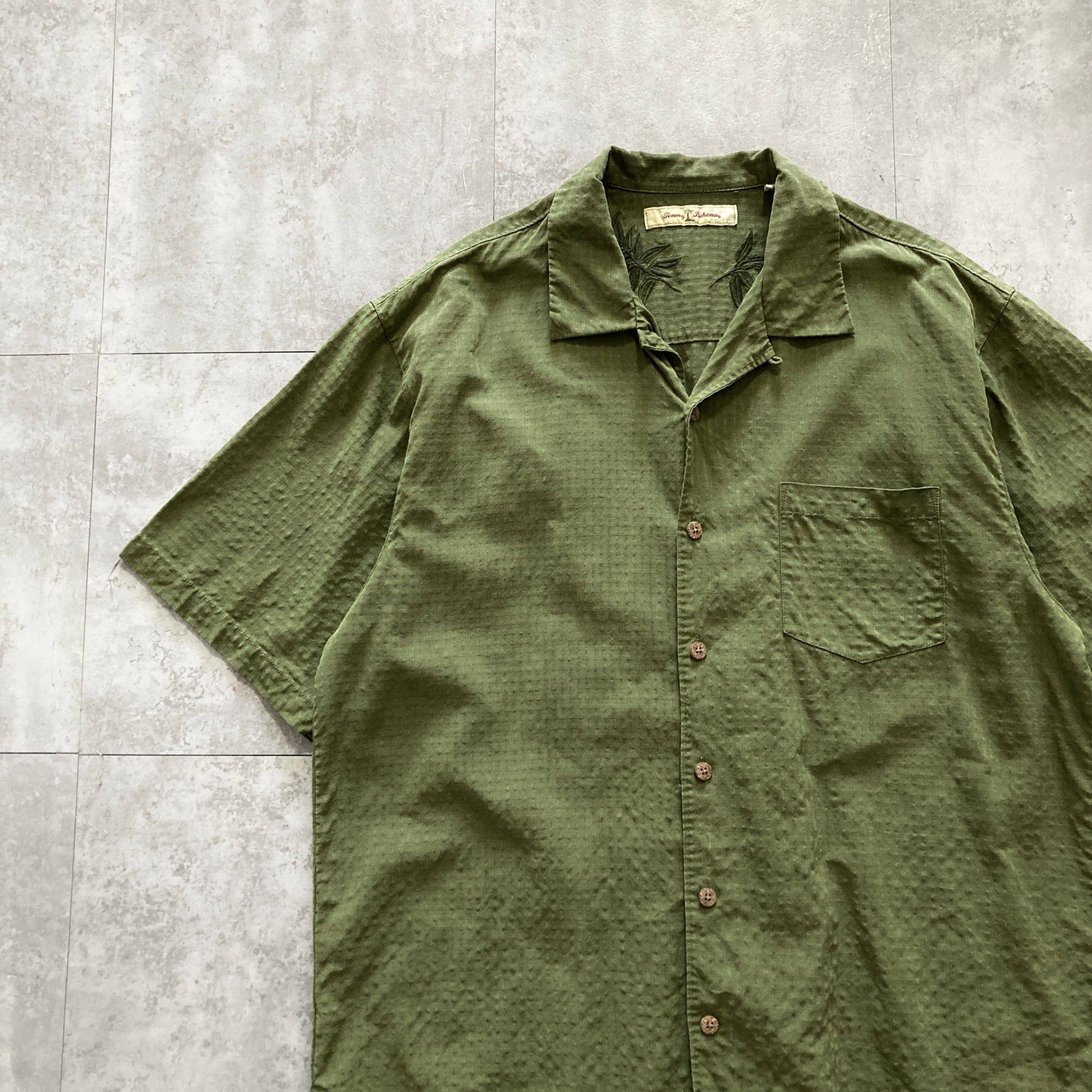 Size.M】Tommy Bahama トミーバハマ シルク100% 総柄 開襟シャツ