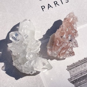 <セット> Top Quality Pink Apophyllite & Clear Apophyllite 2 ✧ ピンク&クリア アポフィライト