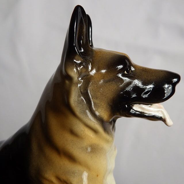 German Shepherd Dog ヴィンテージ シェパード 陶器の置物 ブラック