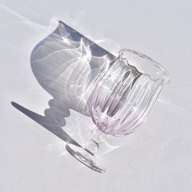 ガラスのお皿と蜜ろうキャンドル　water