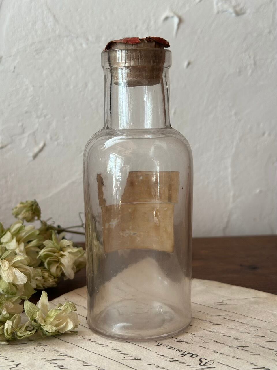 コルク付き薬品びん　アンティーク　英国 薬品瓶 コルク付き BÉTOL アンティークボトル | Brocante de La