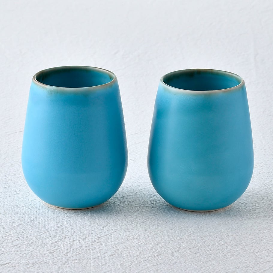 ターコイズブルー ワイン型カップ 小 渕錆 | 波佐見焼 和食器の通販