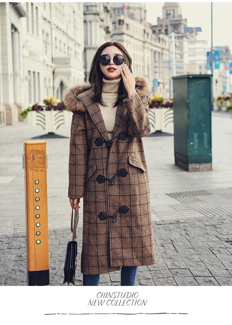 ⭐BENETTON⭐チェック柄フード付きダッフルコート ⭐BENETTON⭐チェック柄フード付きダッフルコート