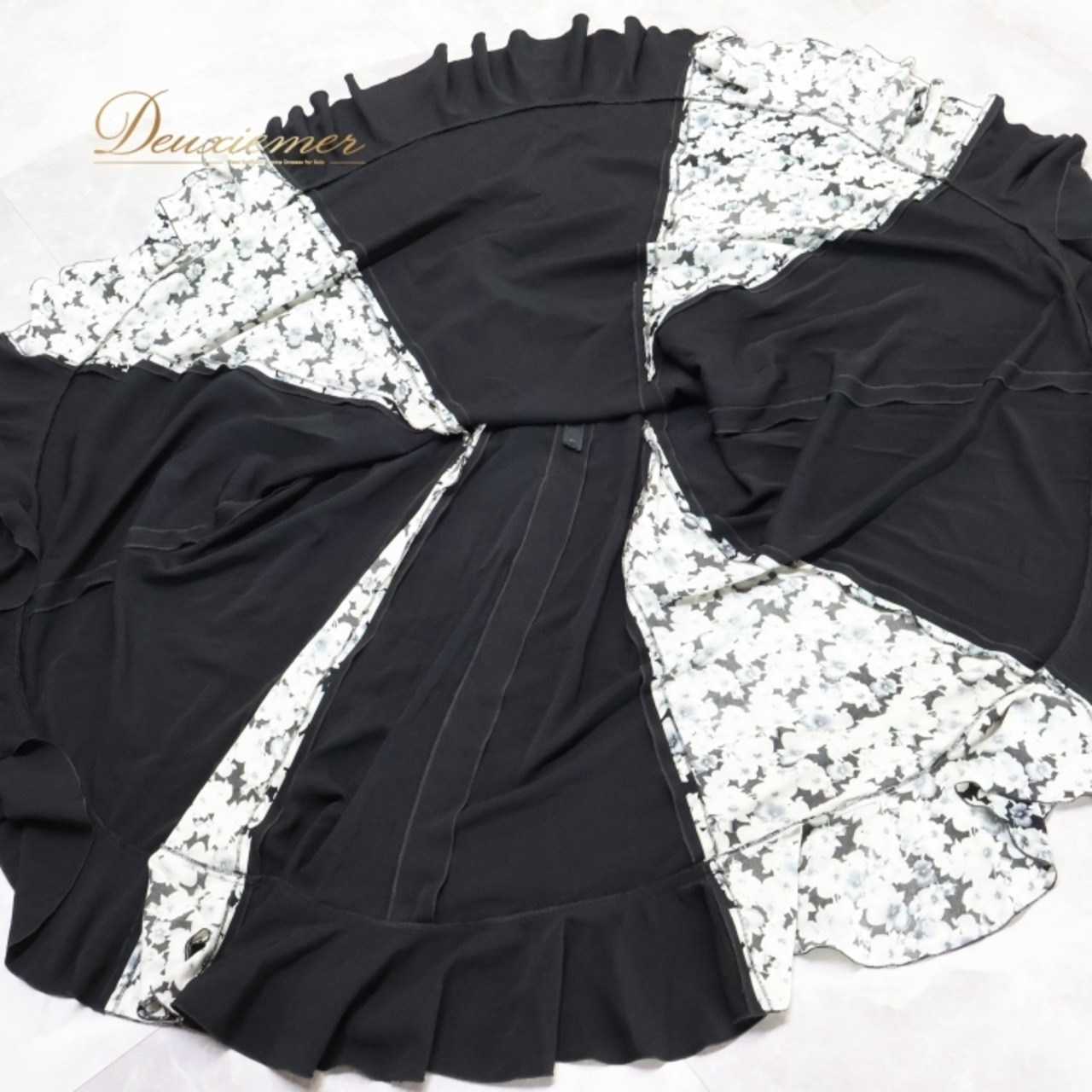 フラメンコ 衣装 ファルダ スカート 黒 グレー 花柄 かわいい 軽い 薄い ペチコート ダンス パーティ 発表会 レッスン ボランテ フリル ブラック系 グレイ系 フェスティバル おしゃれ 女性用