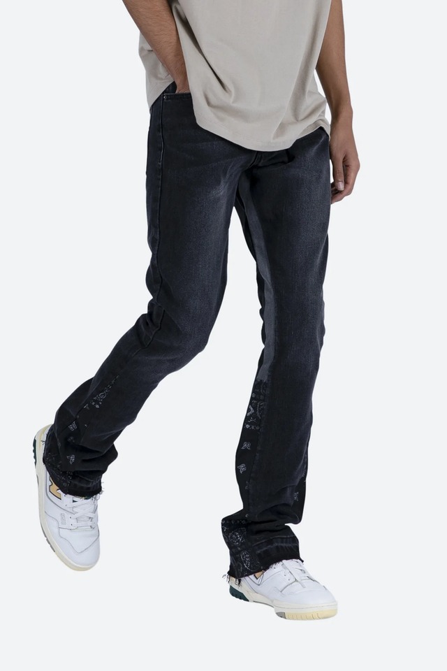 mnml（ミニマル） “B167 PAISLEY FLARE DENIM “ [BLACK] | LAGGA