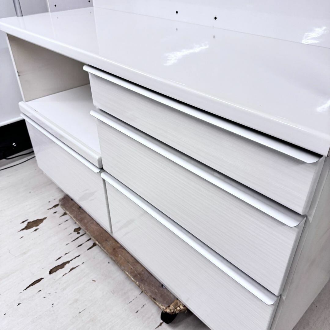 24807 2枚ガラス扉キッチンボード　幅140㎝　ソフトクローズ 松田家具 24807 2枚ガラス扉キッチンボード幅140㎝ソフトクローズ 松田家具