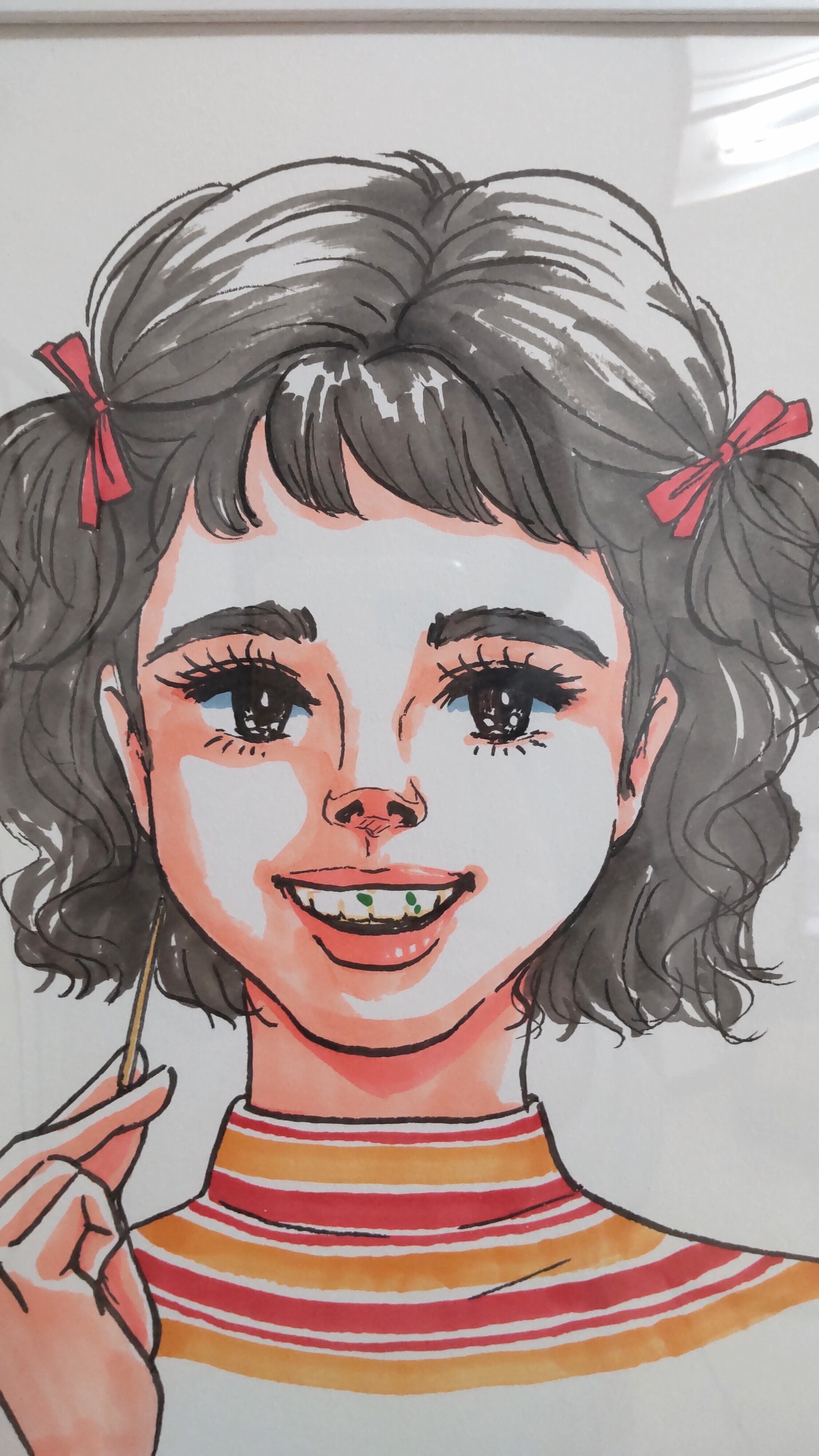 手描きイラスト】青のりスマイル | momocollection