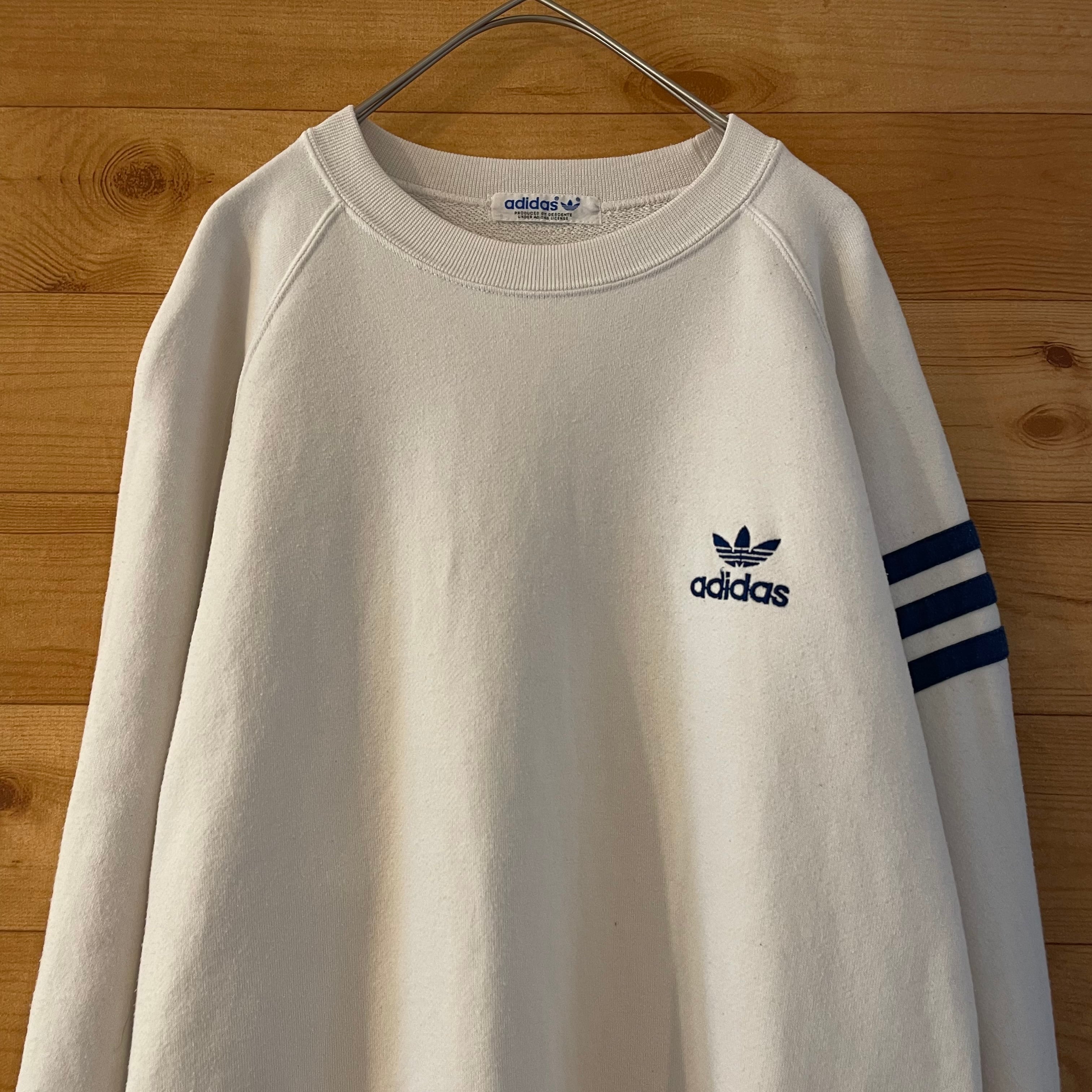 adidas】80s トレフォイル 刺繍 ロゴ ワンポイント スウェット ...