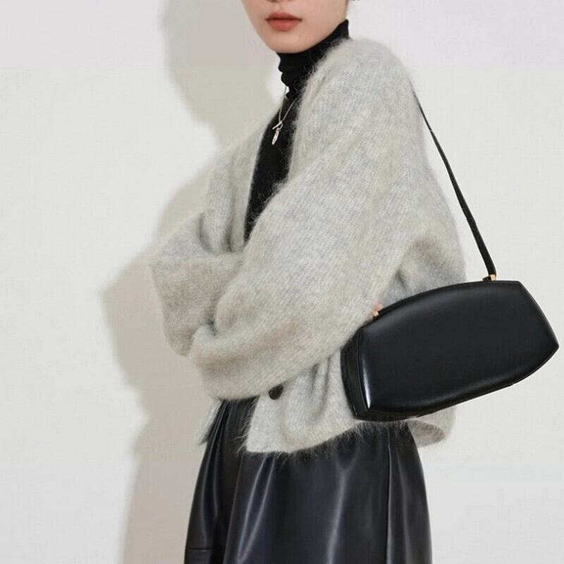 Shaggy knit short cardigan