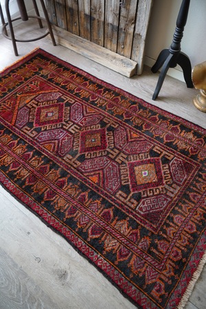 【325】Vintage Afghan Baluch rug 1980's