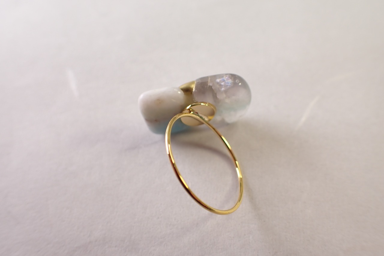 金継ぎリング(ラリマー×フローライト)   [C2‐278]