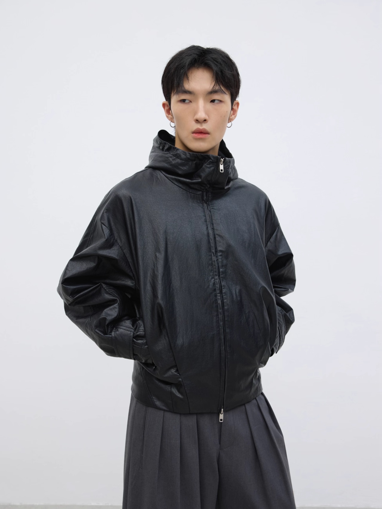 Yausye 69 Leather Mountain Parka Fleece Jacket