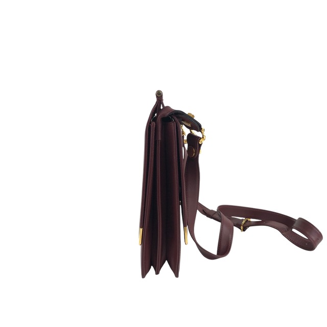 Cartier カルティエ ショルダーバッグ ボルドー ロゴ レザー フラップ vintage ヴィンテージ オールド bfsz6d
