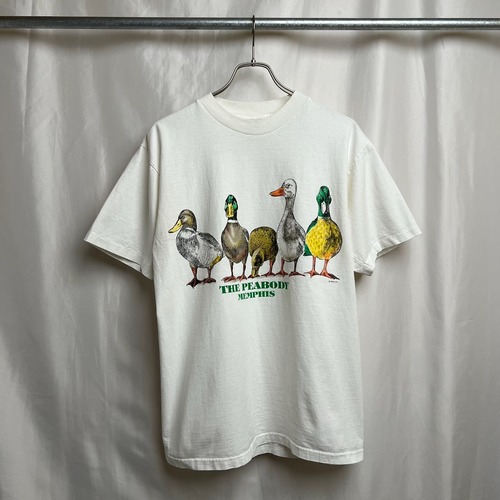 90s USA　カモ　アニマル　両面プリント　Tシャツ　L