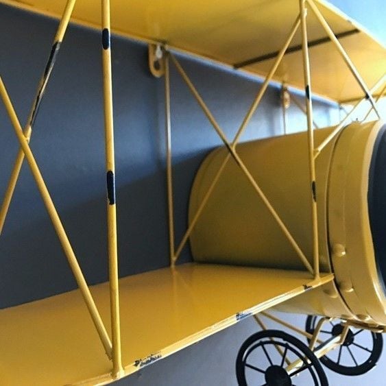 掛け時計 飛行機 アメリカンレトロ お洒落 ブロンズ イエロー ゴールド